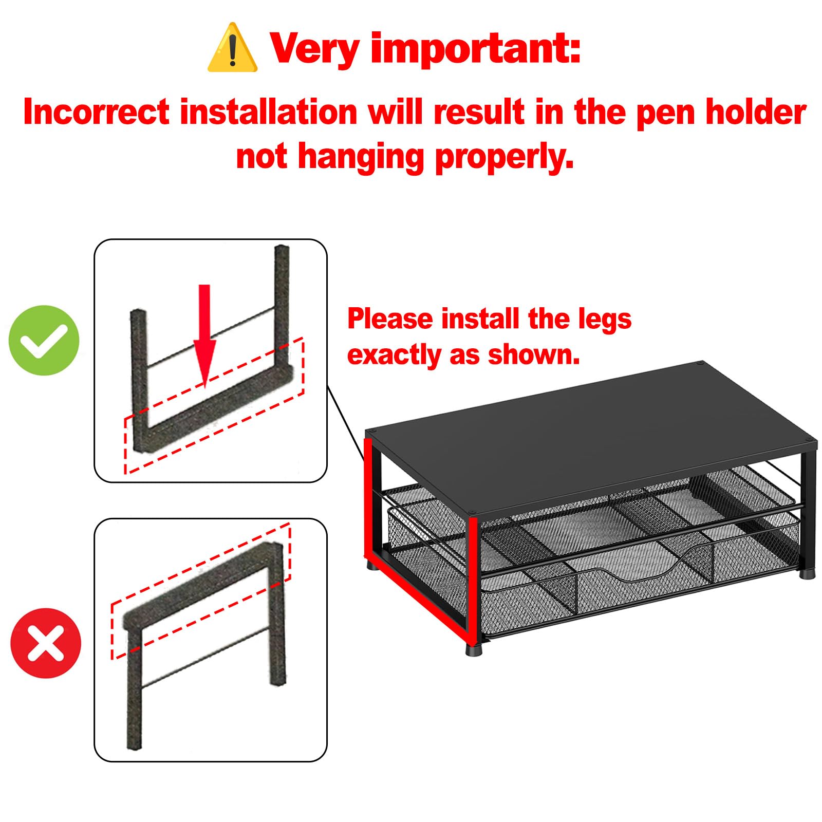OPNICE Desk Organizer and Accessories, Computer Monitor Stand Riser with Drawer and 2 Pen Holders, Laptop Stand, Office Desk Accessories for Office Supplies
