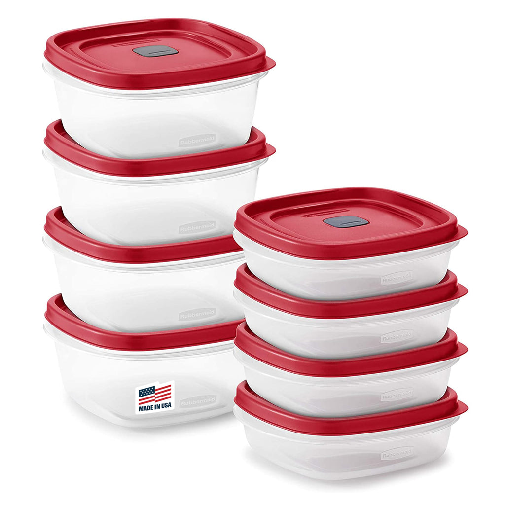 Rubbermaid EasyStore Rectangle and Square Containers, 22-Piece Set, Food Storage Containers with Lids
