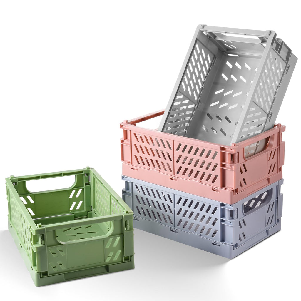 HUUSMOT Collapsible Small Plastic Storage Baskets