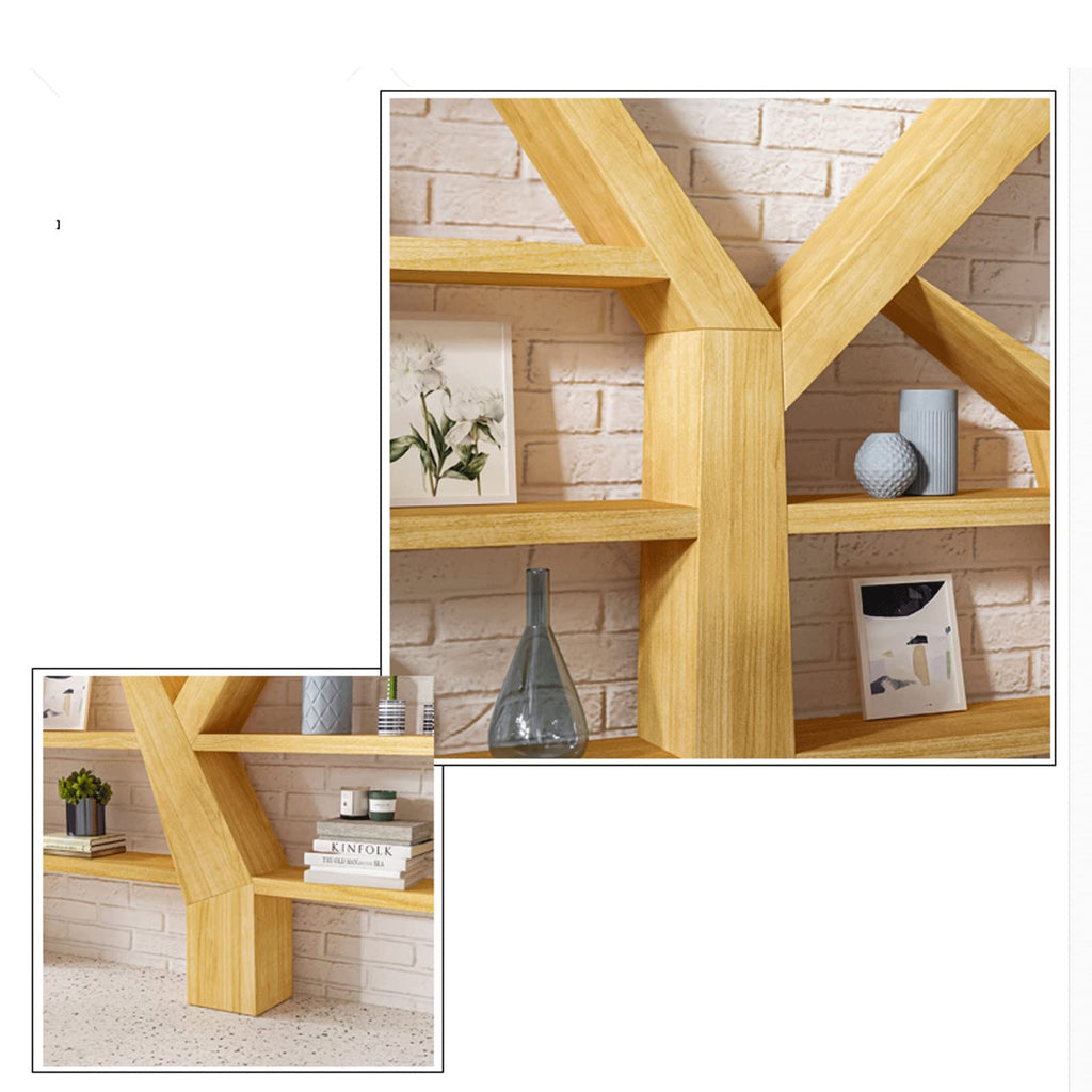 KIZQYN Bookcase Tree-Shaped Bookshelf Wall Display Floor-to-Ceiling Creative Multi-Layer Shelf Assembly Bookcase Bookshelf