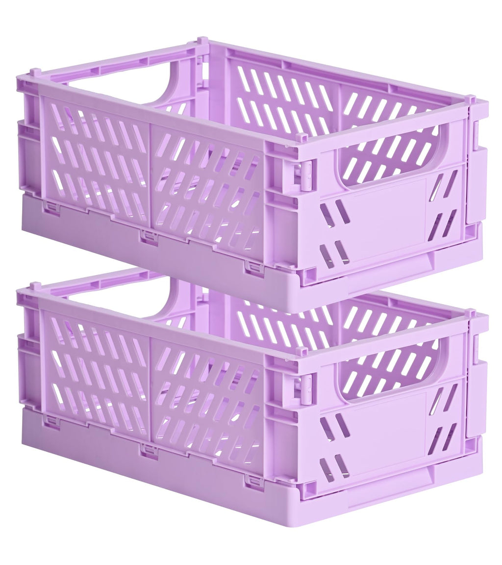 HUUSMOT Collapsible Small Plastic Storage Baskets