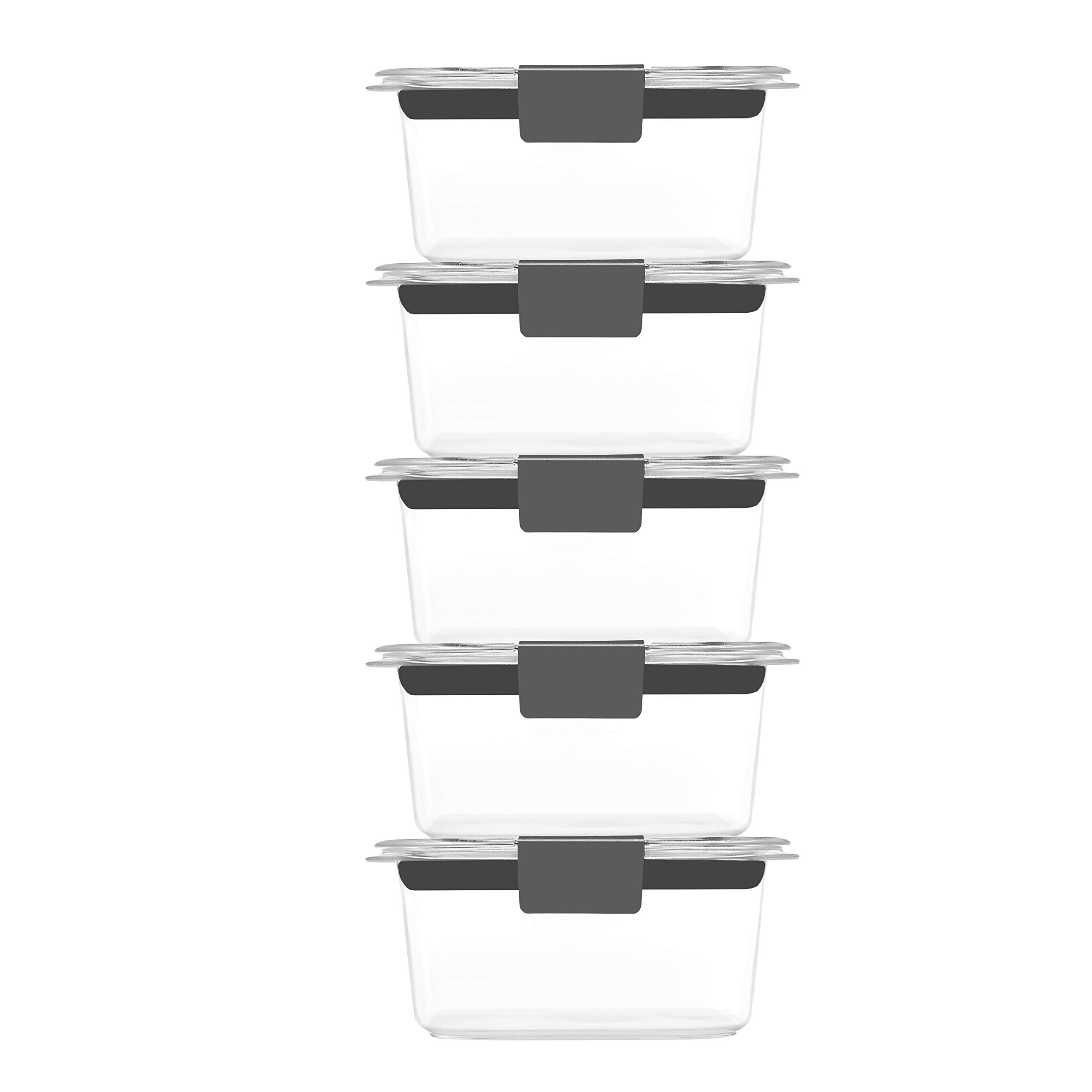 Rubbermaid Brilliance Meal Prep Containers, 2-Compartment Food Storage Containers, 2.85 Cup