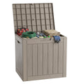 PatioZen Outdoor Deck Box,Waterproof Resin Outdoor Storage Boxes, Outside Storage Lockable Container for Garden Tools,Indooor Cushions,Accessories