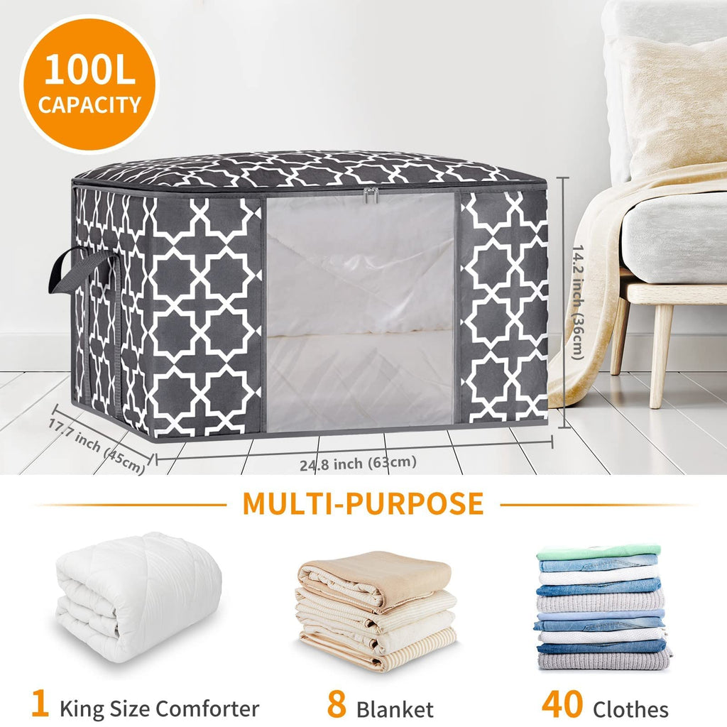 GhvyenntteS Large Capacity Clothes Storage Bag Organizer