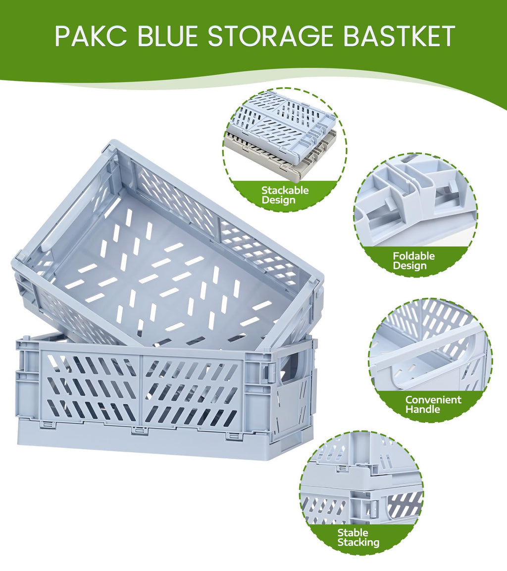HUUSMOT Collapsible Small Plastic Storage Baskets