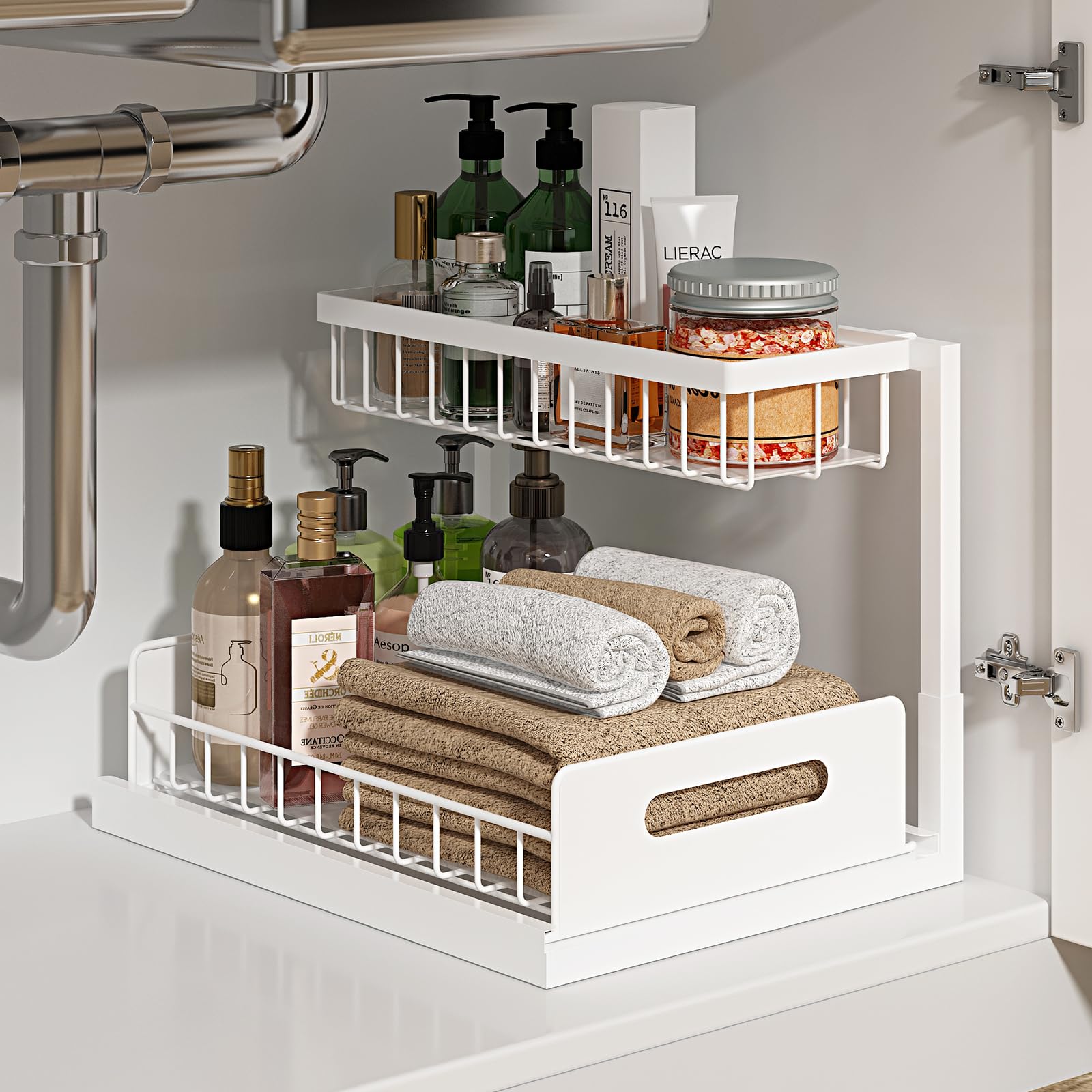 REALINN Metal Under Sink Organizer Shelf