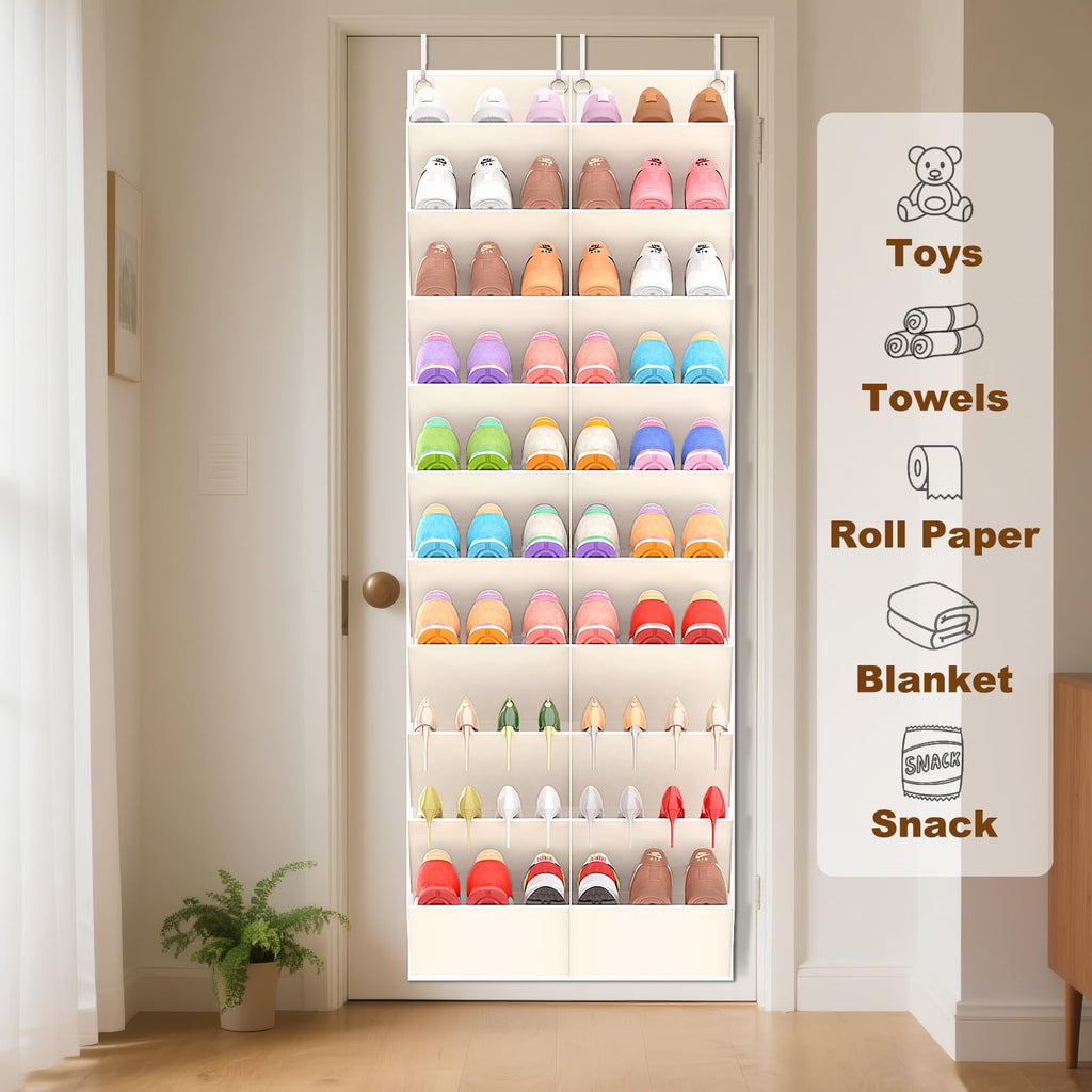 UVIAHOMI 30 Over the Door Shoe Organizer Large Mesh Pocket Hanging Shoe Rack for Closet