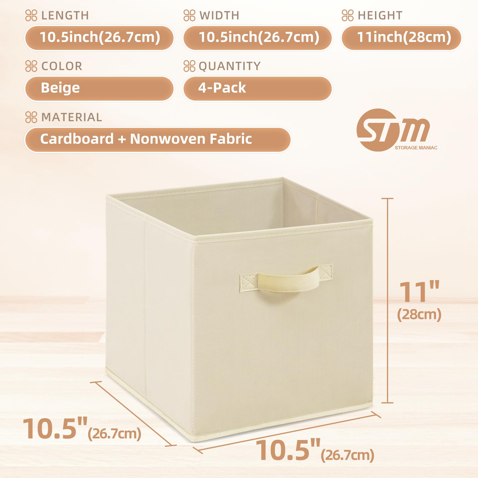 STORAGE MANIAC Storage Cubes, Collapsible Fabric Shelf Bins