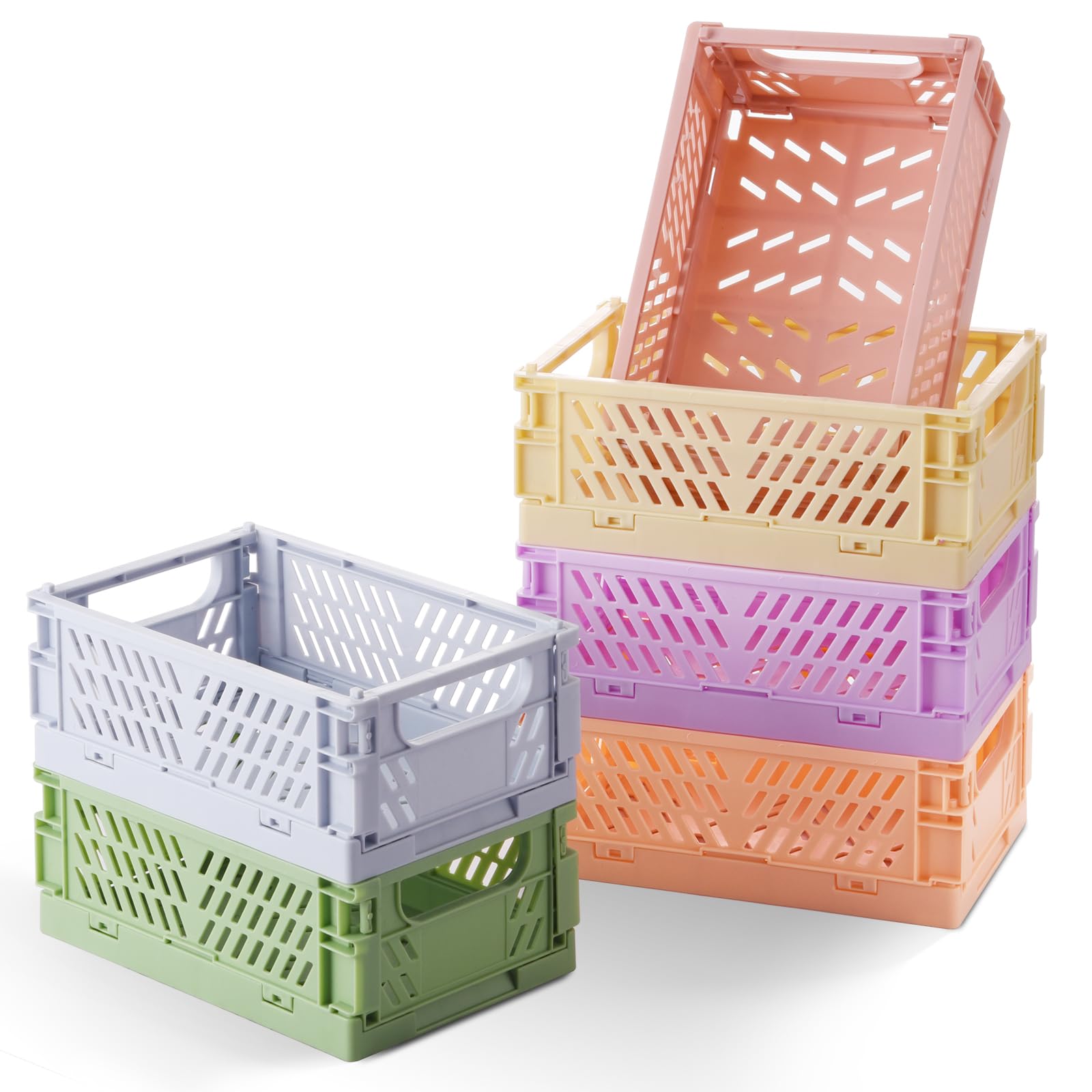 HUUSMOT Collapsible Small Plastic Storage Baskets