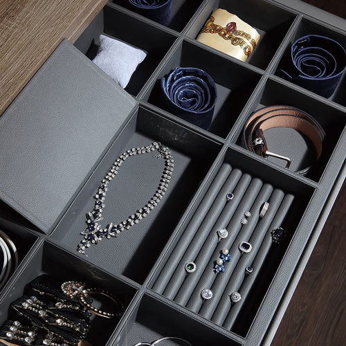 3FLQOOPP Women's Jewelry Box in Wardrobe, Cloakroom Sliding Drawers Organizer, Men's Belts, Ties, Watch Storage Boxes, for Men,Ladies