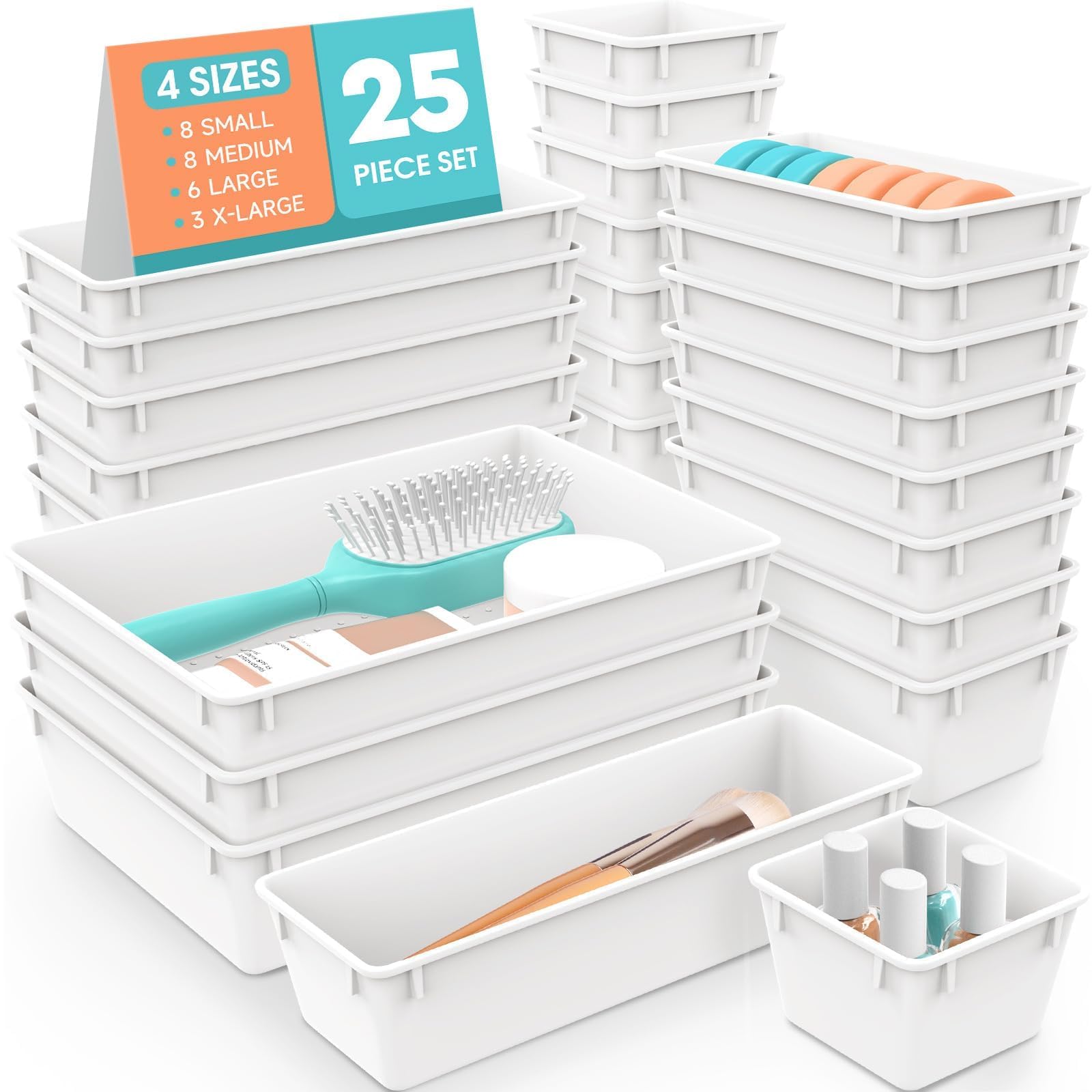 SpaceHacks 25 PCS Plastic Drawer Organizer