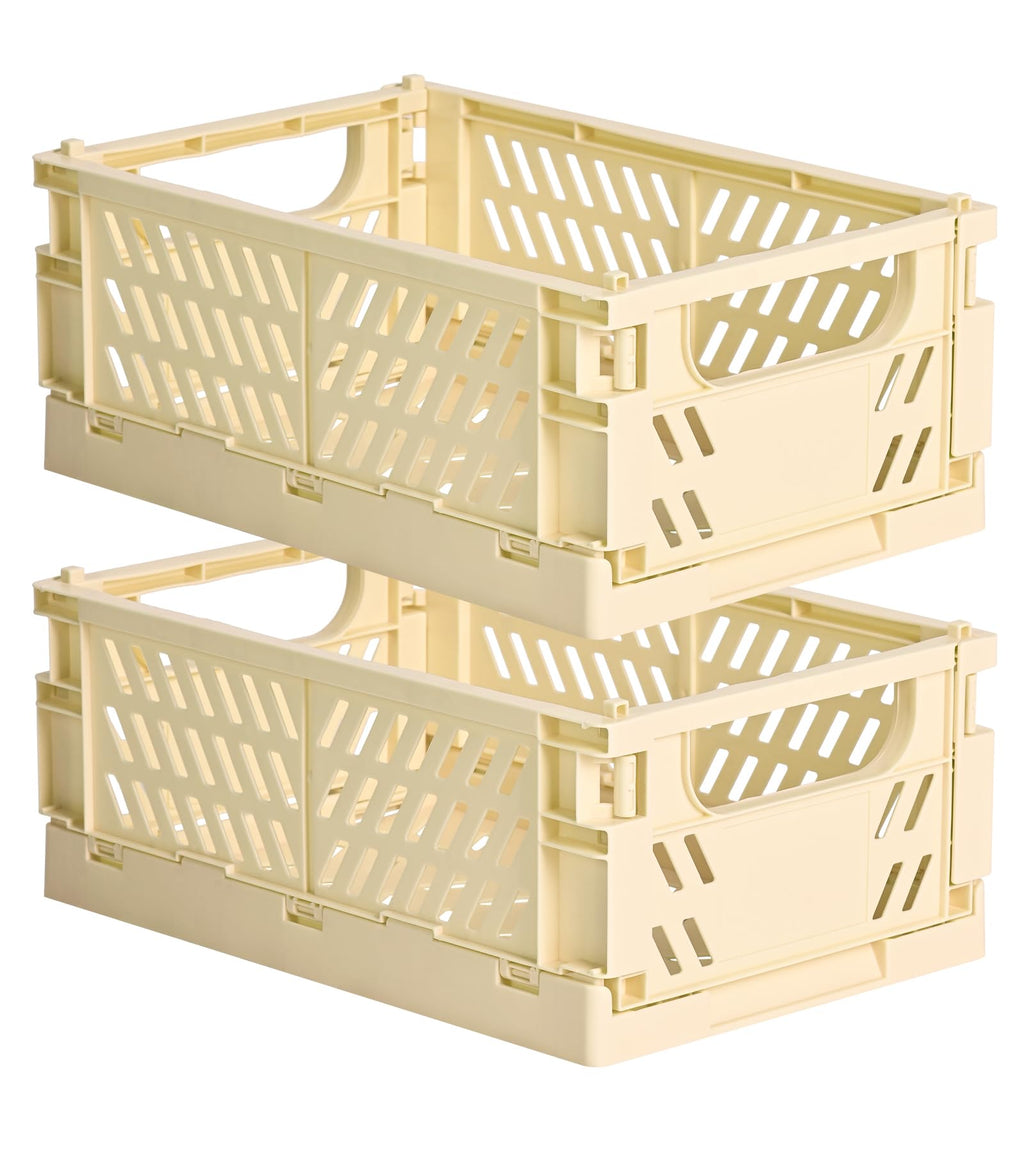 HUUSMOT Collapsible Small Plastic Storage Baskets