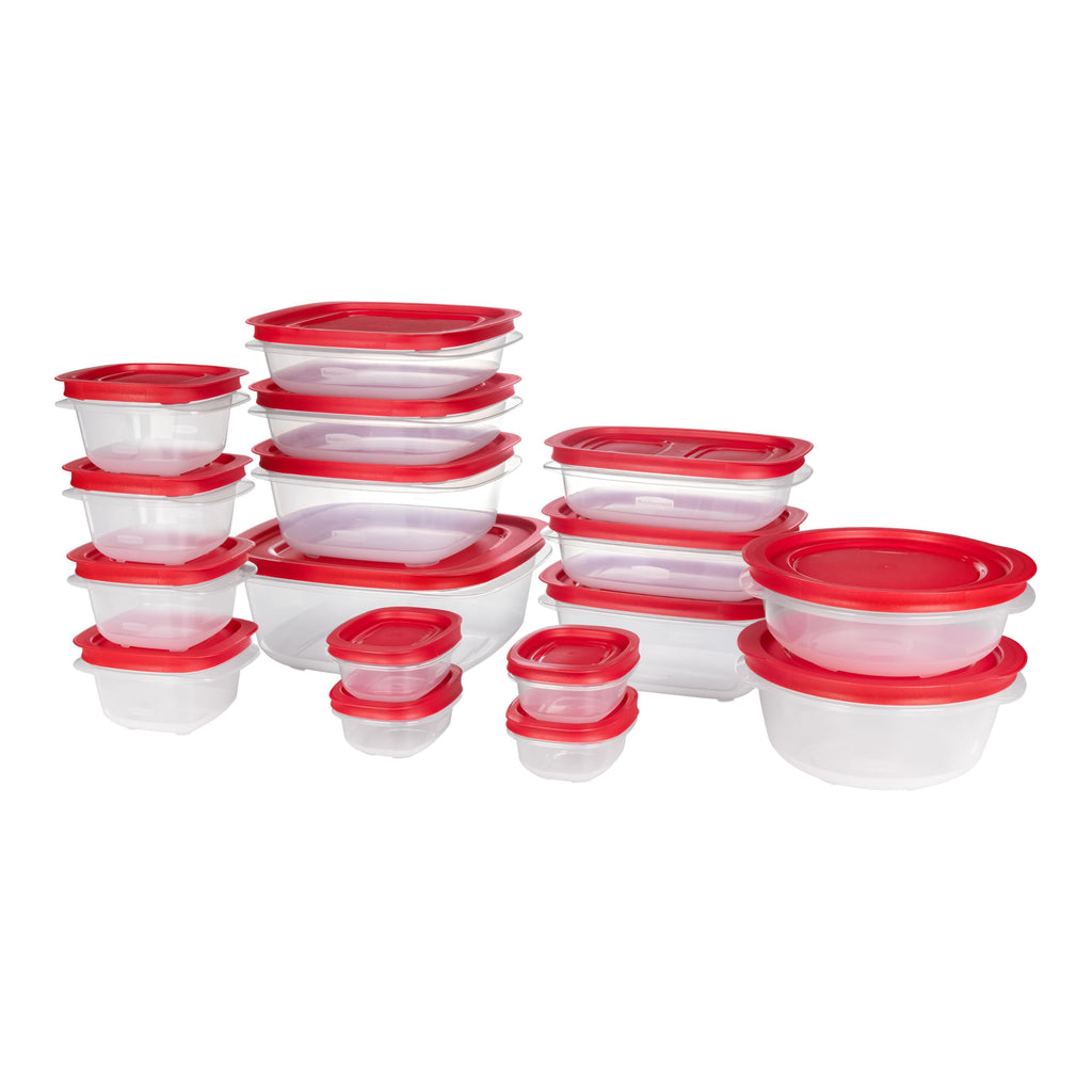 Rubbermaid EasyStore Rectangle and Square Containers, 22-Piece Set, Food Storage Containers with Lids