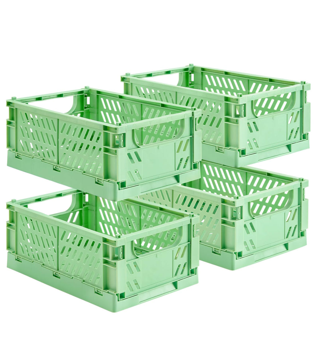 HUUSMOT Collapsible Small Plastic Storage Baskets
