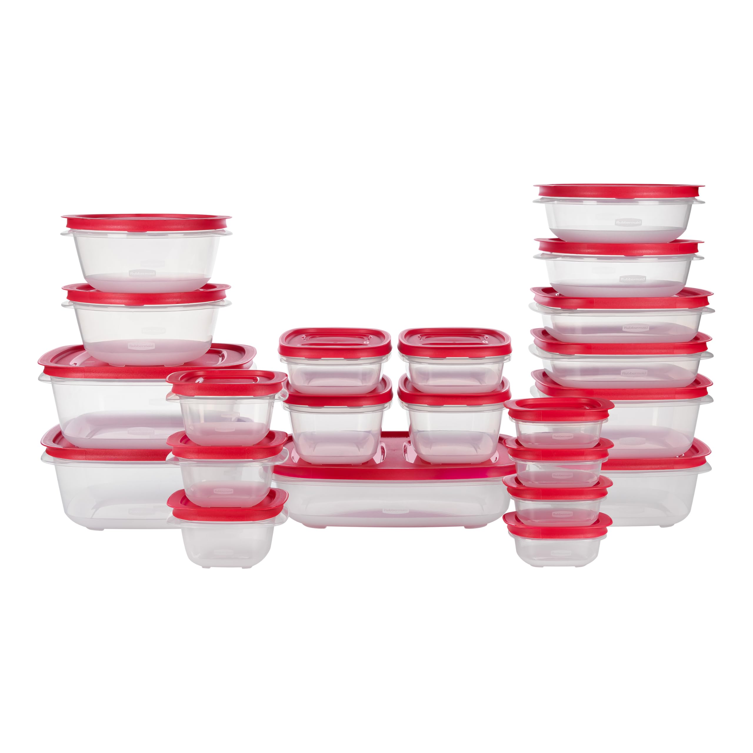 Rubbermaid EasyStore Rectangle and Square Containers, 22-Piece Set, Food Storage Containers with Lids