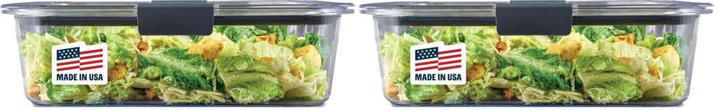 Rubbermaid Brilliance Meal Prep Containers, 2-Compartment Food Storage Containers, 2.85 Cup