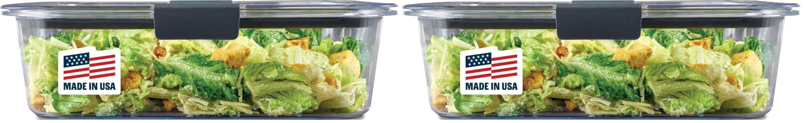 Rubbermaid Brilliance Meal Prep Containers, 2-Compartment Food Storage Containers, 2.85 Cup