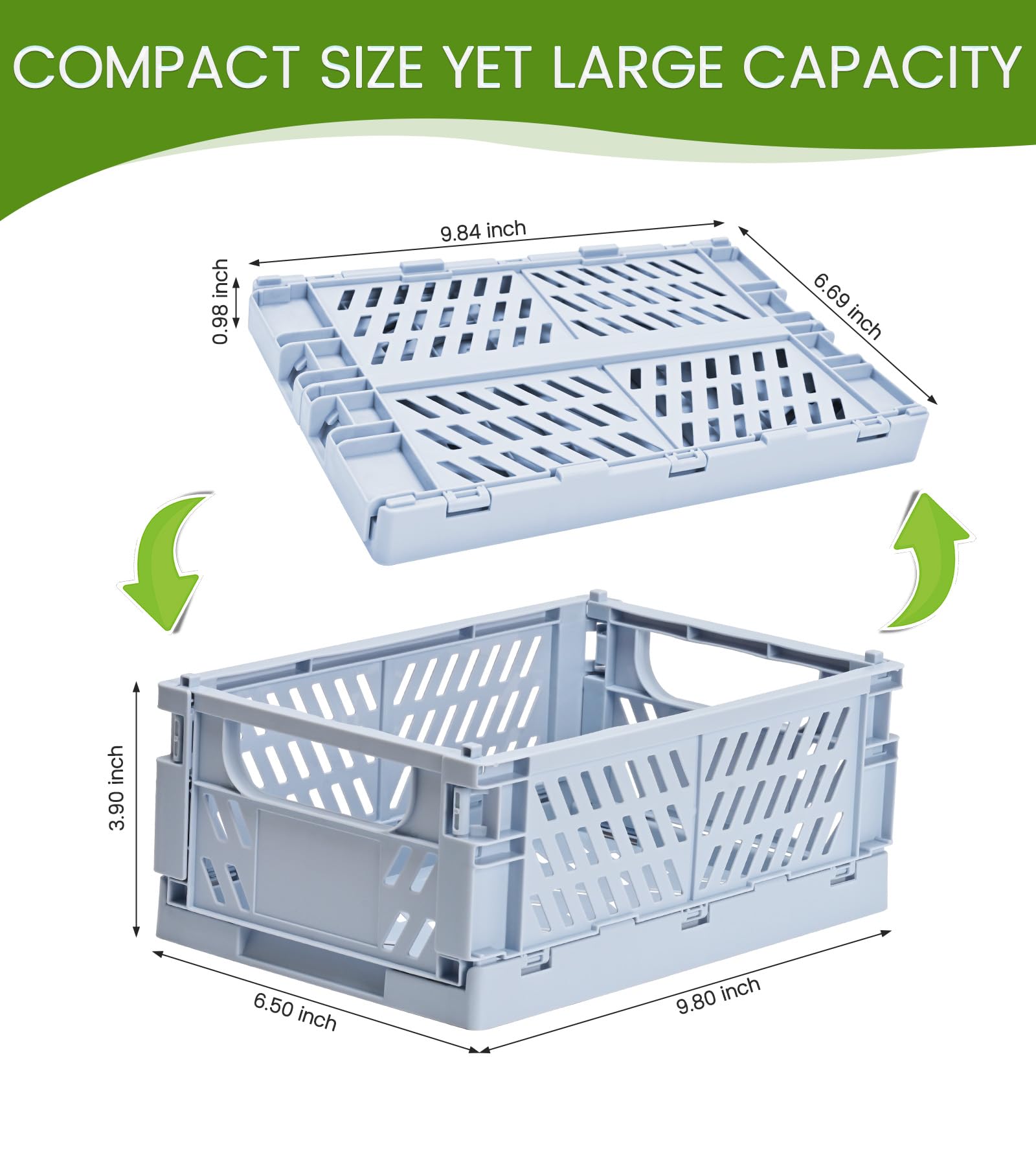 HUUSMOT Collapsible Small Plastic Storage Baskets