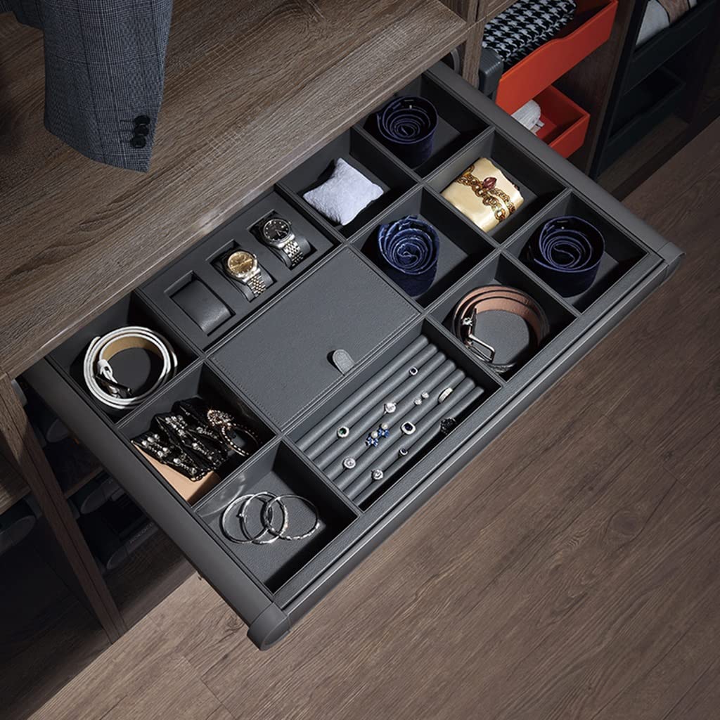 3FLQOOPP Women's Jewelry Box in Wardrobe, Cloakroom Sliding Drawers Organizer, Men's Belts, Ties, Watch Storage Boxes, for Men,Ladies