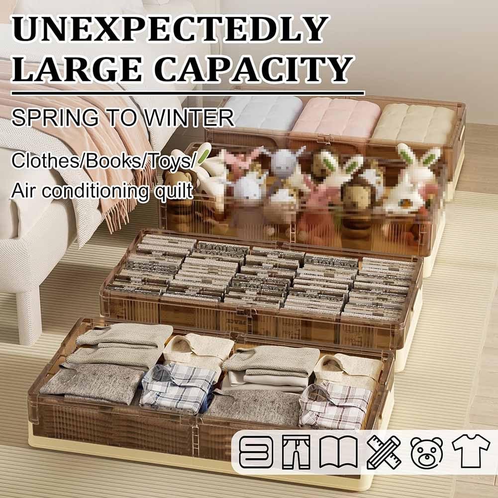 Etlegor Under Bed Storage with Wheels, Stackable Under Bed Storage Containers Multi-Purpose Under Bed Storage Bins Drawer for Clothes, Shoes, Blankets, Dolls