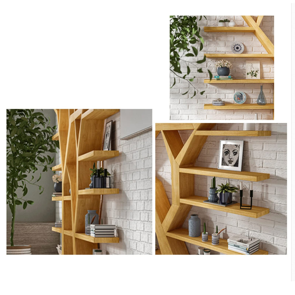 KIZQYN Bookcase Tree-Shaped Bookshelf Wall Display Floor-to-Ceiling Creative Multi-Layer Shelf Assembly Bookcase Bookshelf