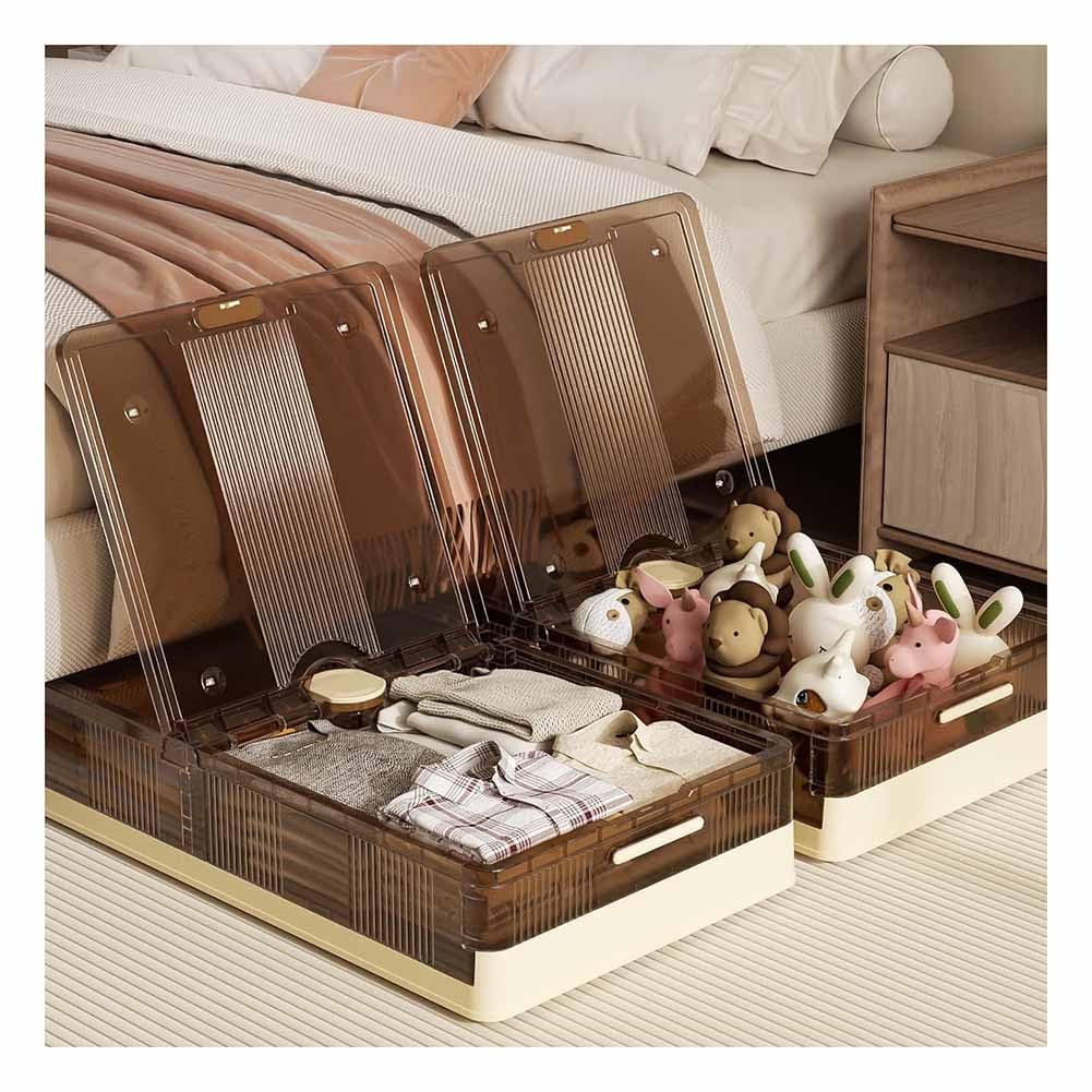 Etlegor Under Bed Storage with Wheels, Stackable Under Bed Storage Containers Multi-Purpose Under Bed Storage Bins Drawer for Clothes, Shoes, Blankets, Dolls