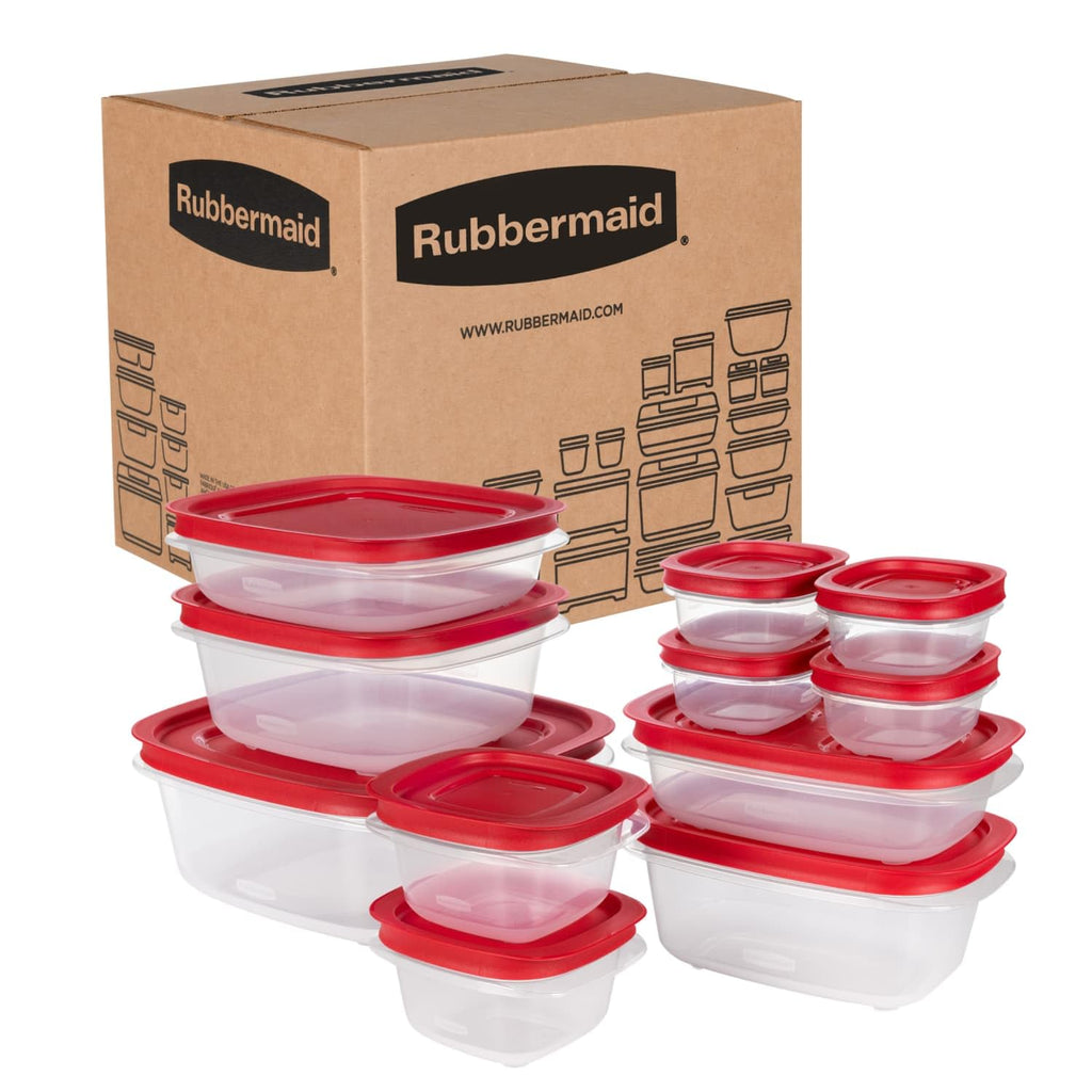Rubbermaid EasyStore Rectangle and Square Containers, 22-Piece Set, Food Storage Containers with Lids