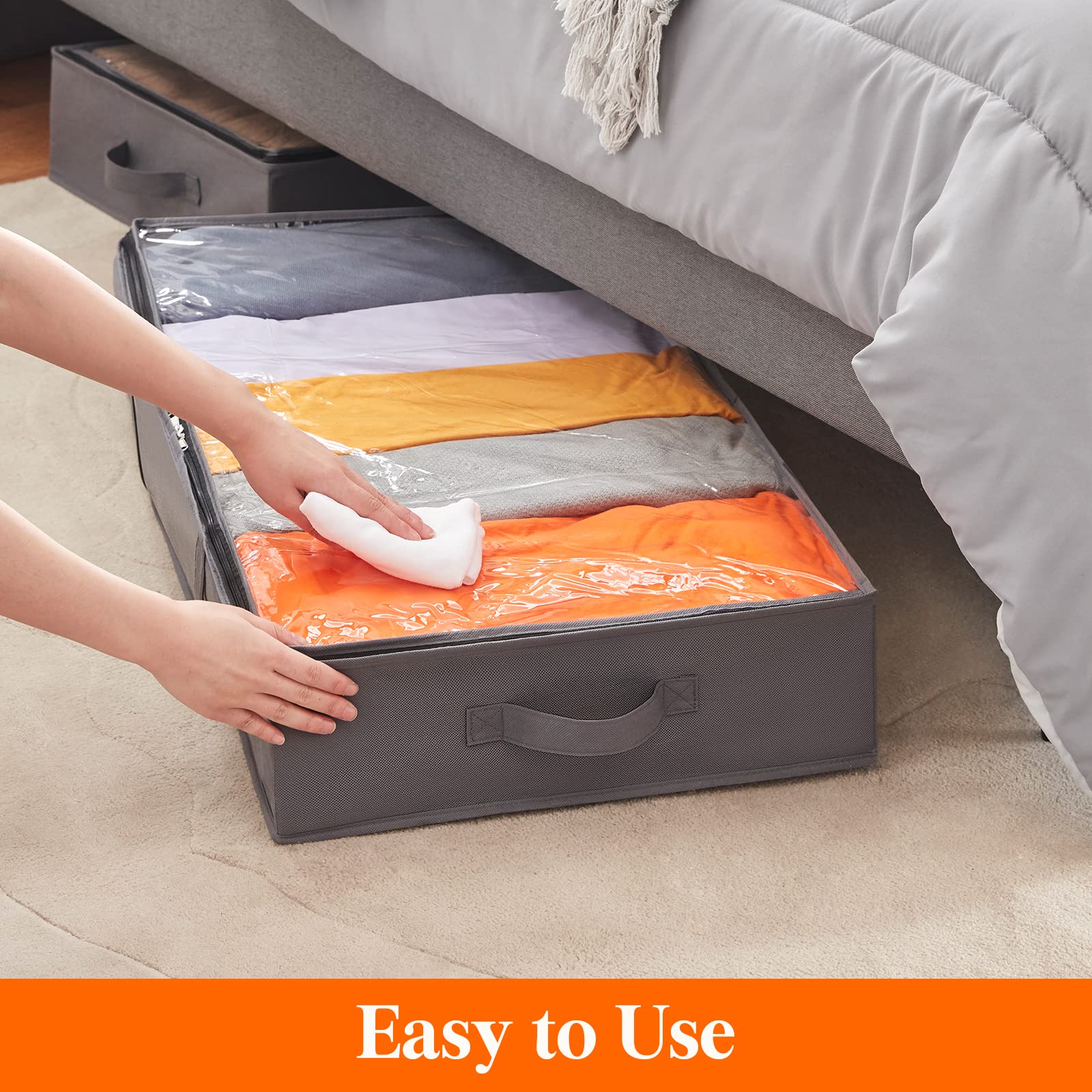 Lifewit 95L Under Bed Storage Containers, Large Capacity Blanket Storage Bags with Reinforced Handle, Organization and Storage for Comforters, Sheets, Clothes, Bedroom, College Dorm
