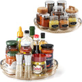 LAMU Lazy Susan Turntable Organizer for Cabinet Refrigerator Rotating Condiment Organizer for Fridge, Countertop, Bathroom, Vanity, Kitchen Pantry Organizers and Storage, Clear