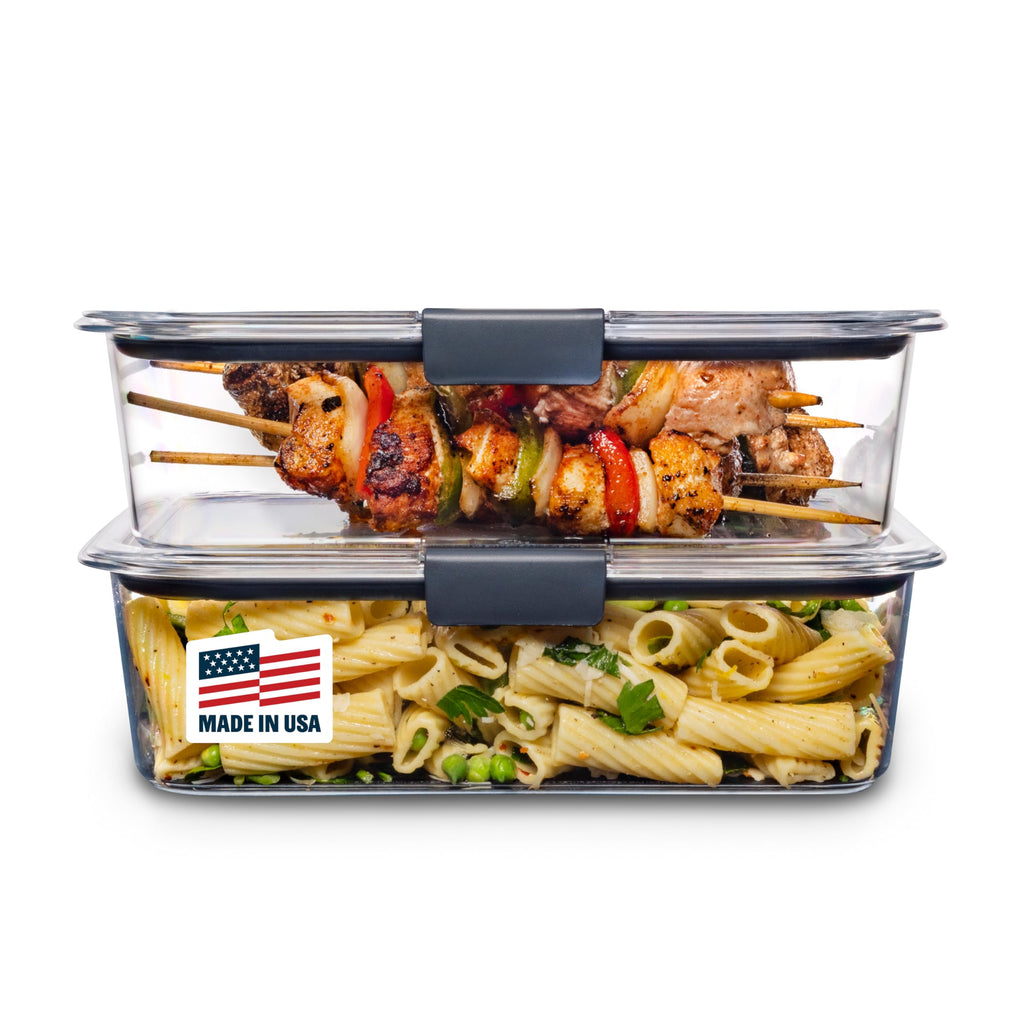 Rubbermaid Brilliance Meal Prep Containers, 2-Compartment Food Storage Containers, 2.85 Cup