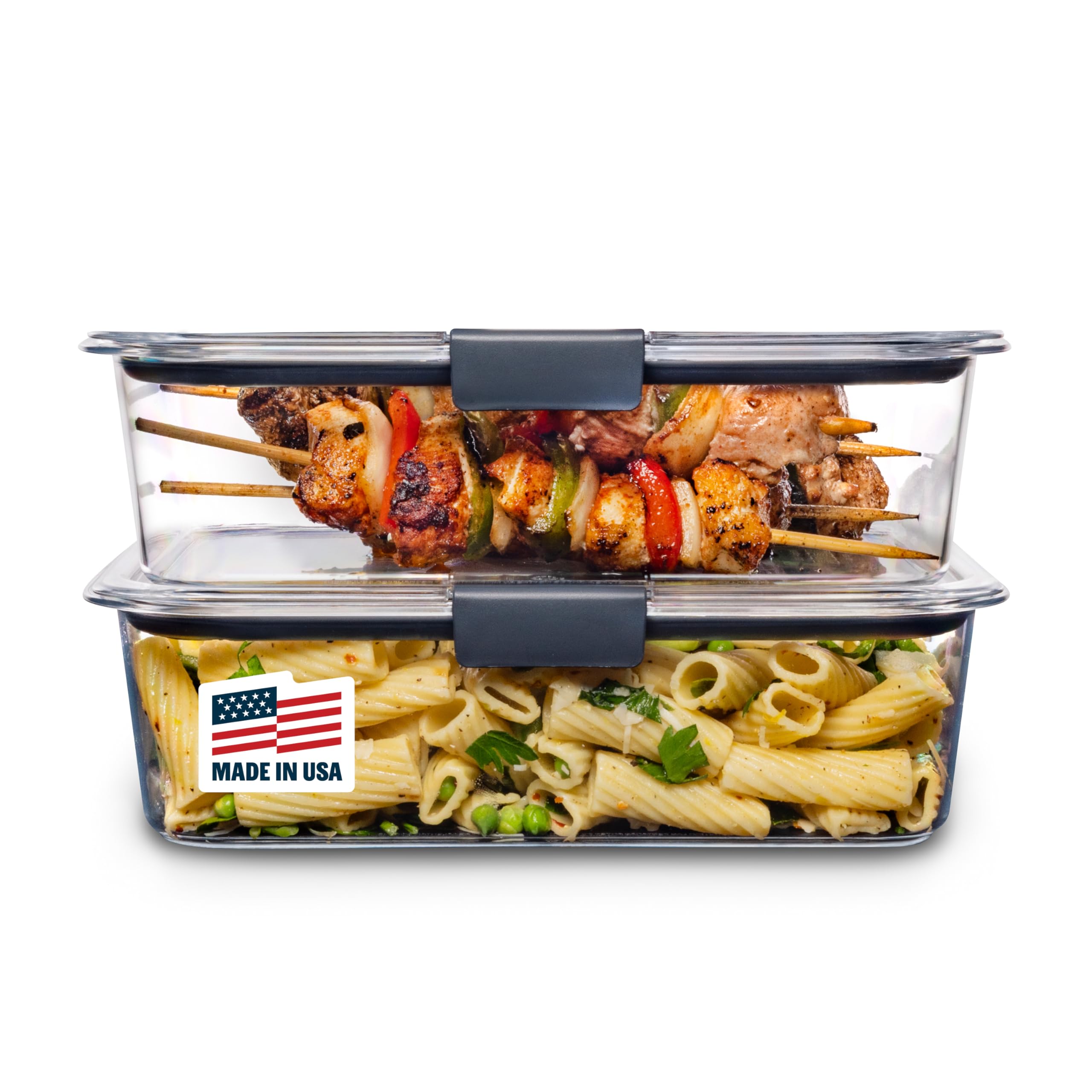 Rubbermaid Brilliance Meal Prep Containers, 2-Compartment Food Storage Containers, 2.85 Cup