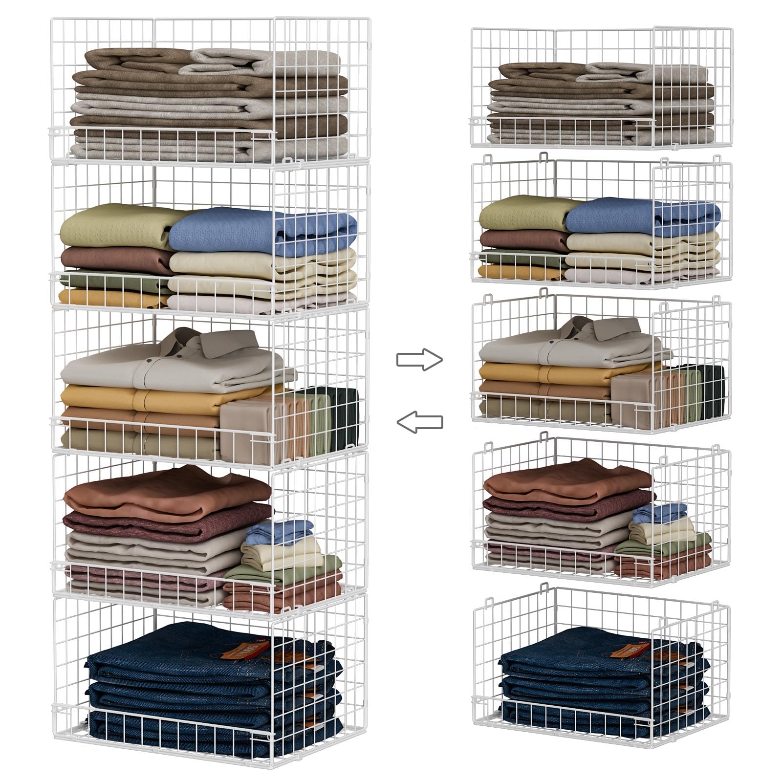 Yociyoga Stackable Closet Shelf Organizer