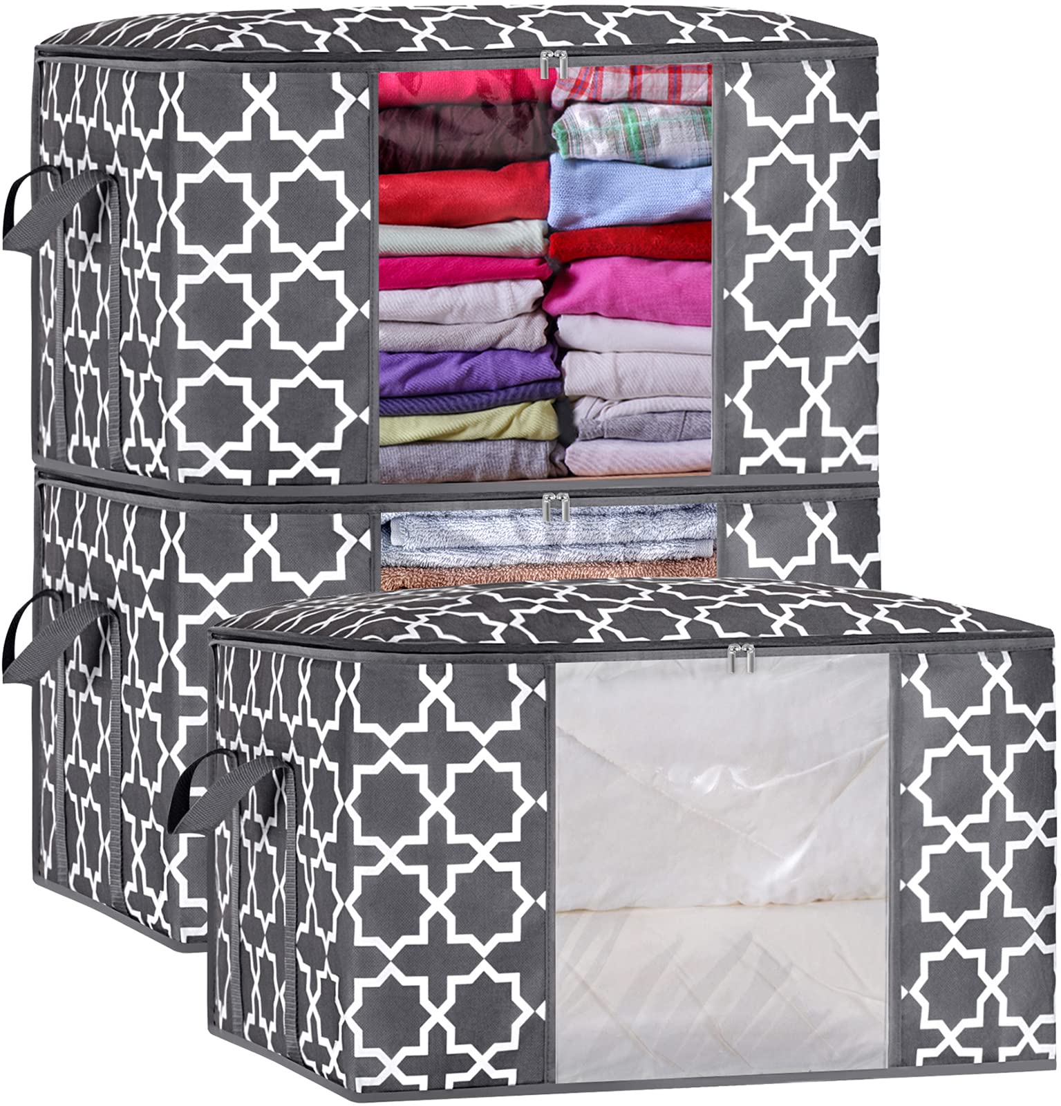 GhvyenntteS Large Capacity Clothes Storage Bag Organizer