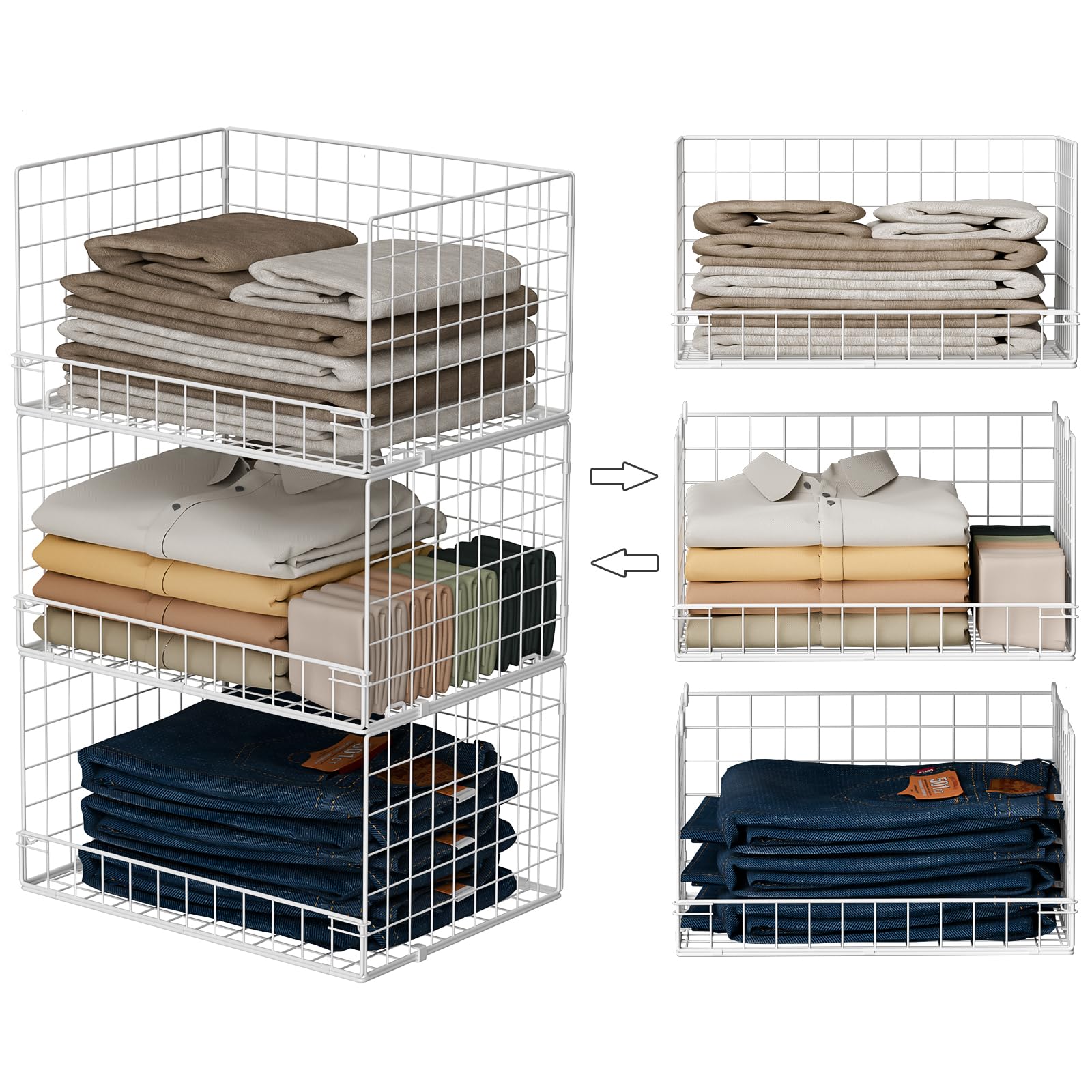 Yociyoga Stackable Closet Shelf Organizer