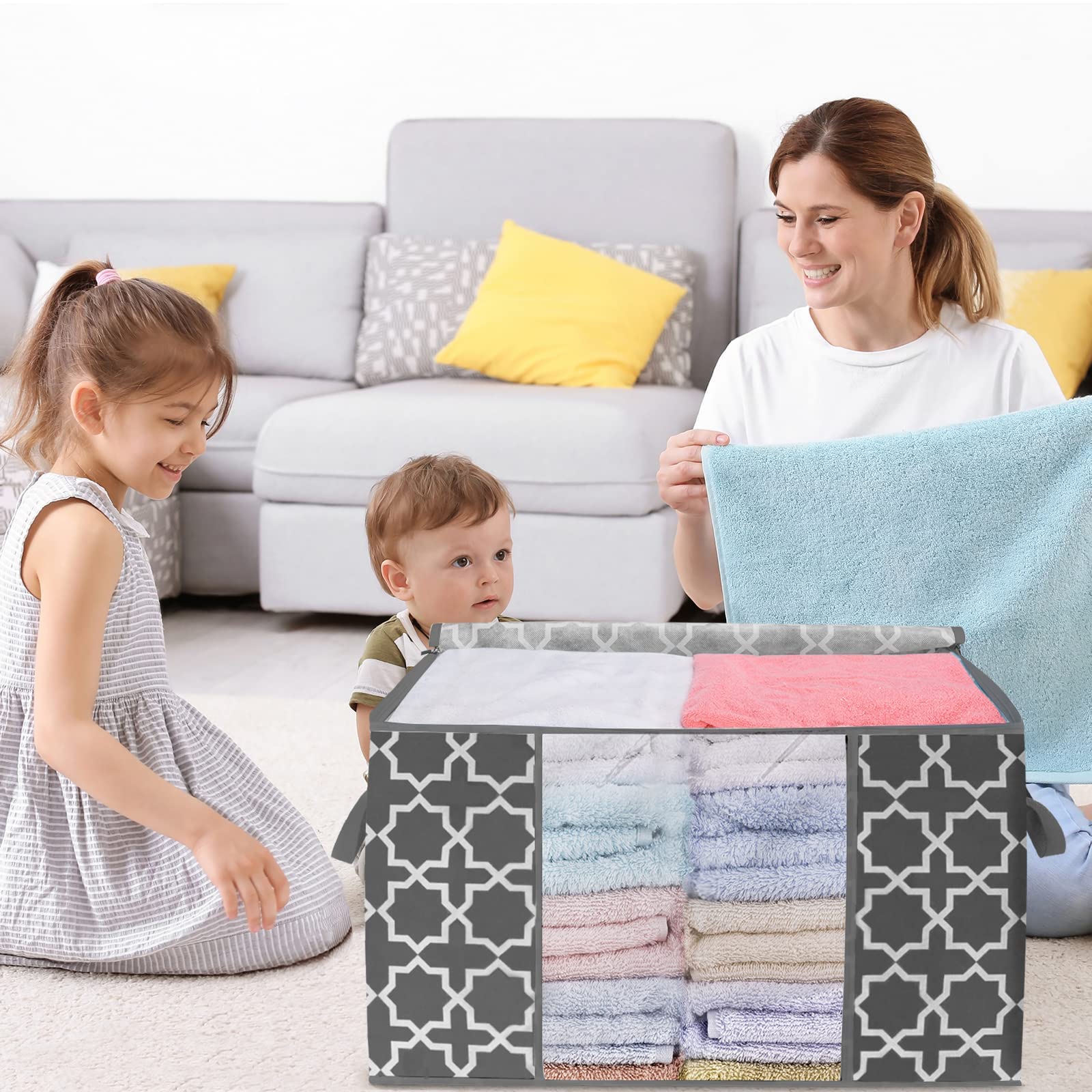 GhvyenntteS Large Capacity Clothes Storage Bag Organizer