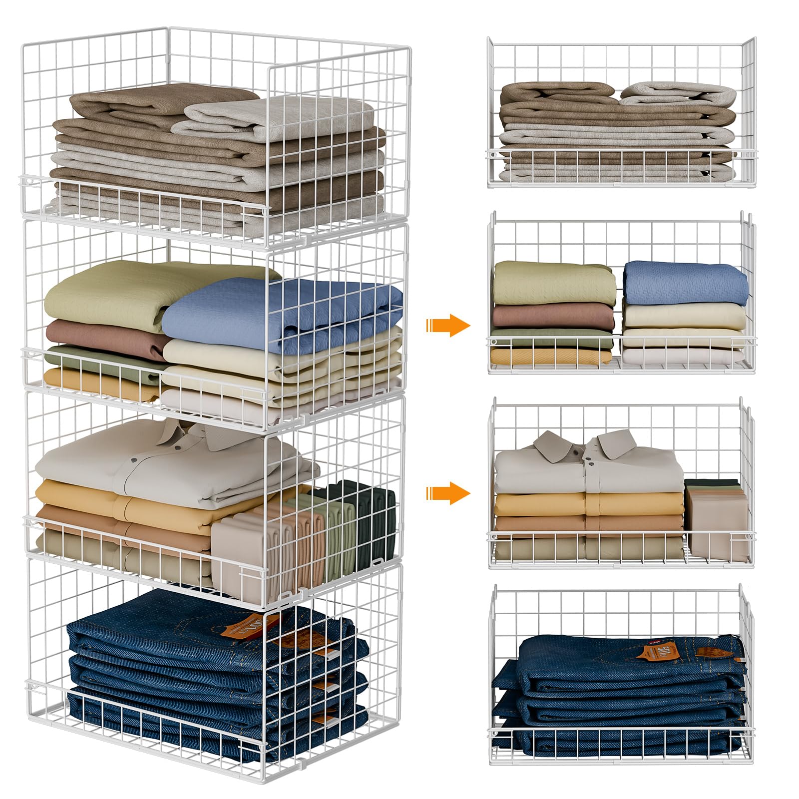 Yociyoga Stackable Closet Shelf Organizer