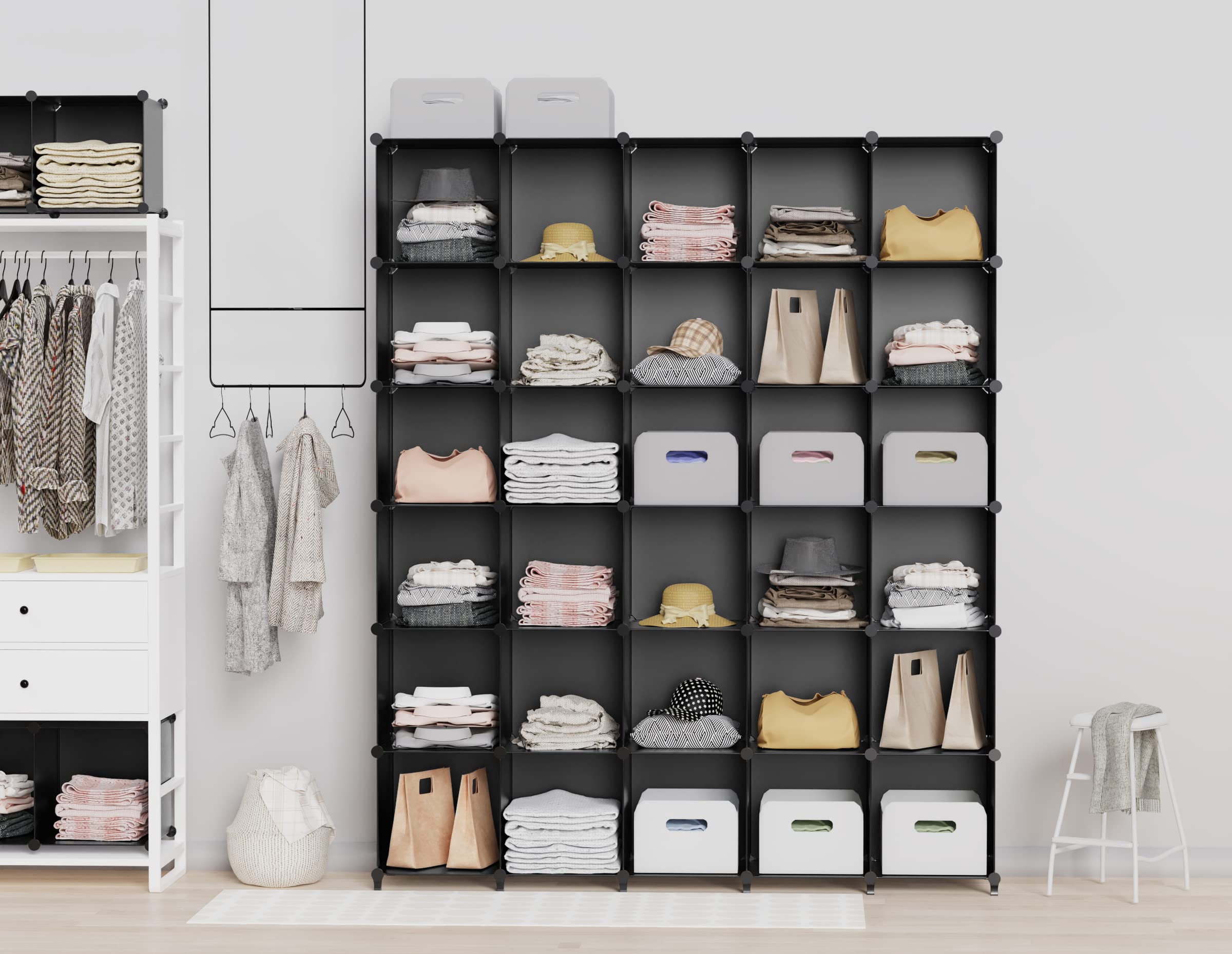 HOMIDEC Closet Organizers and Storage, 9 Cube Storage Organizer, Black