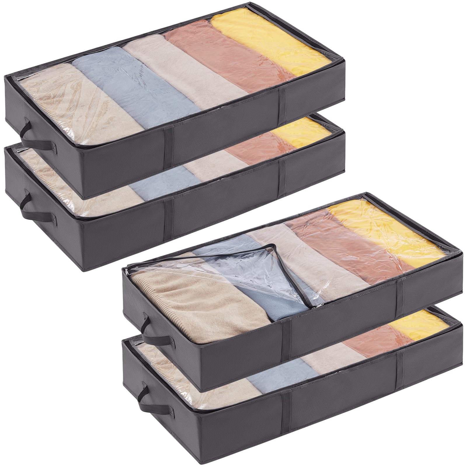 Lifewit 95L Under Bed Storage Containers, Large Capacity Blanket Storage Bags with Reinforced Handle, Organization and Storage for Comforters, Sheets, Clothes, Bedroom, College Dorm