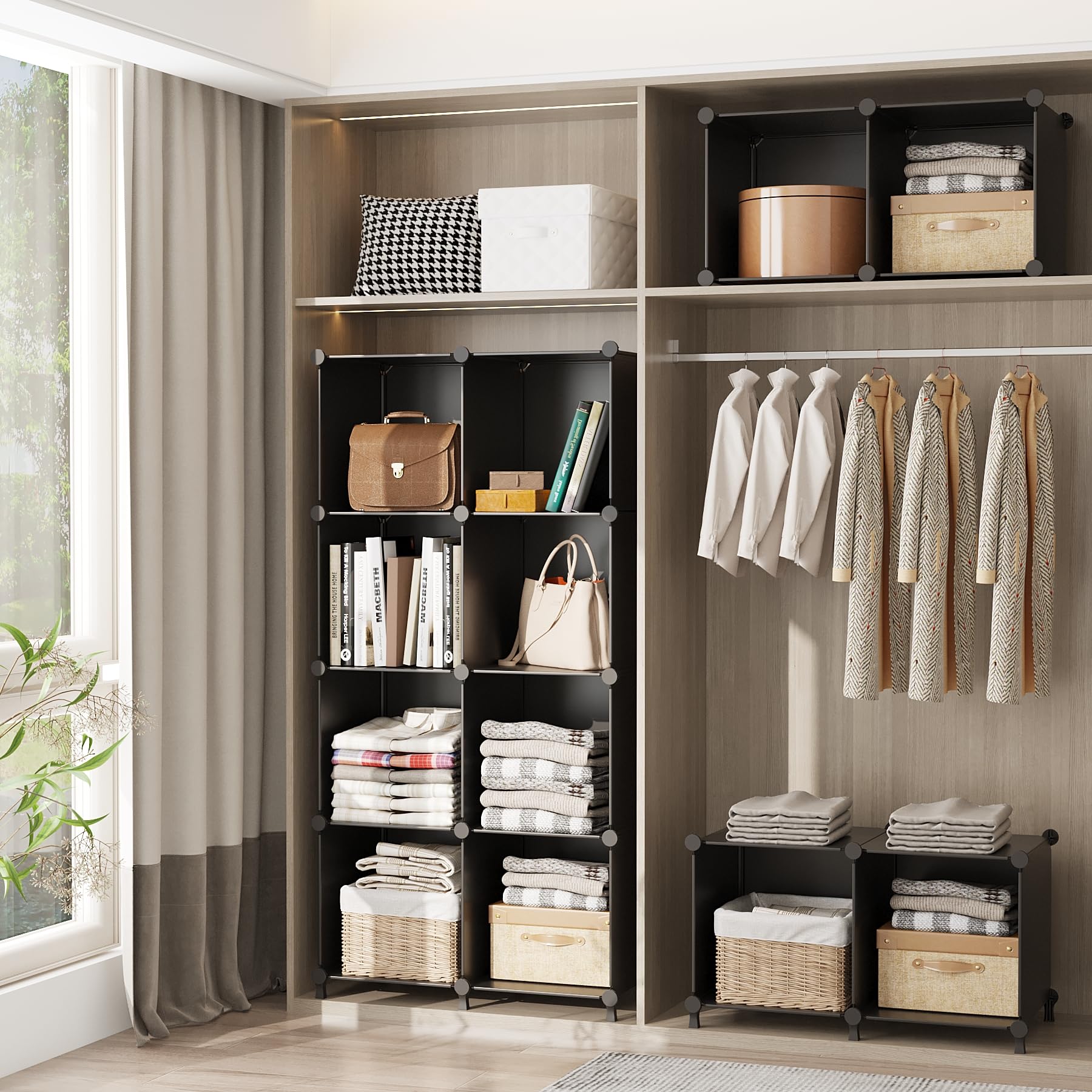 AWTATOS Cube Storage Organizer, Plastic Cube Shelf Organizer, DIY Closet Organizers Storage Shelves