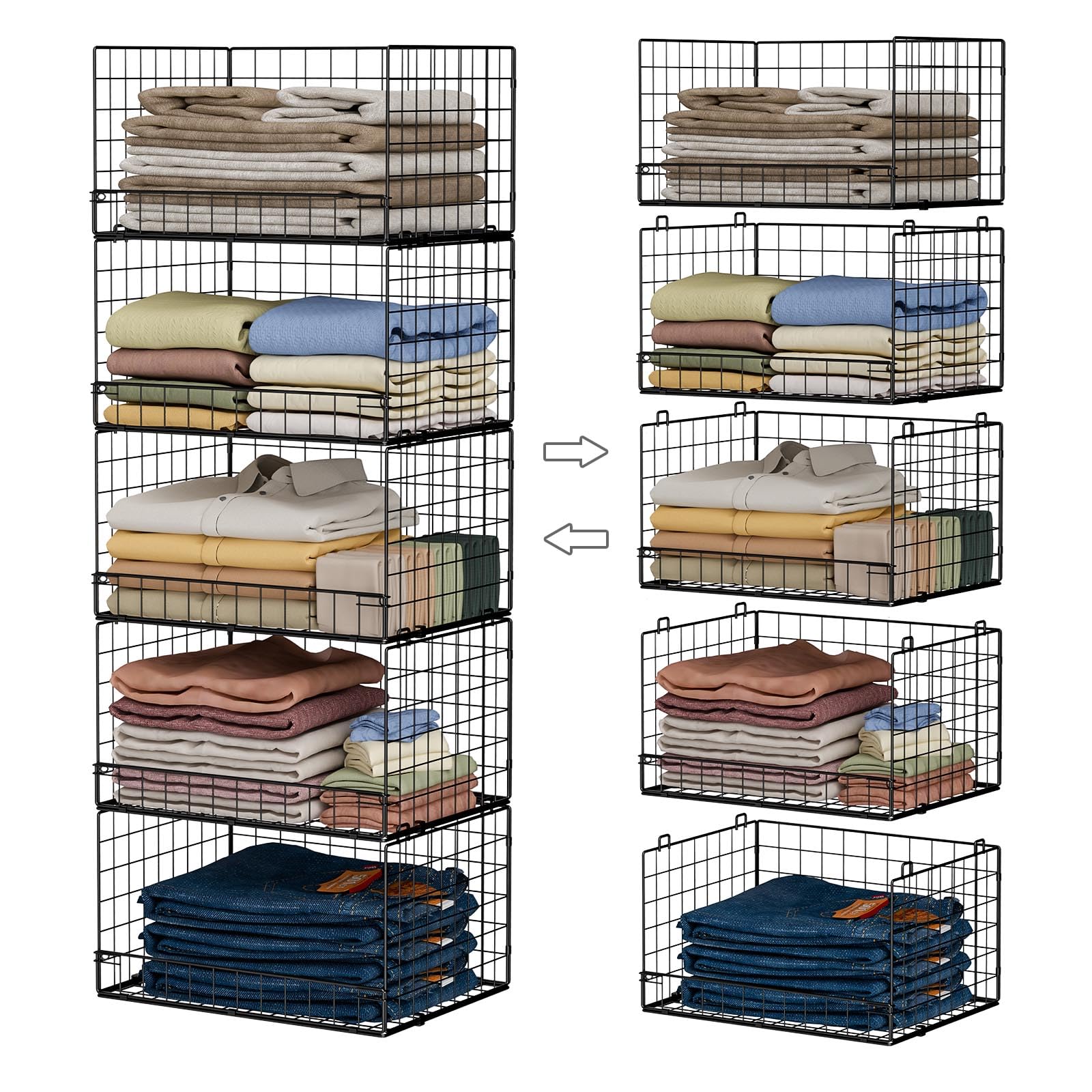 Yociyoga Stackable Closet Shelf Organizer
