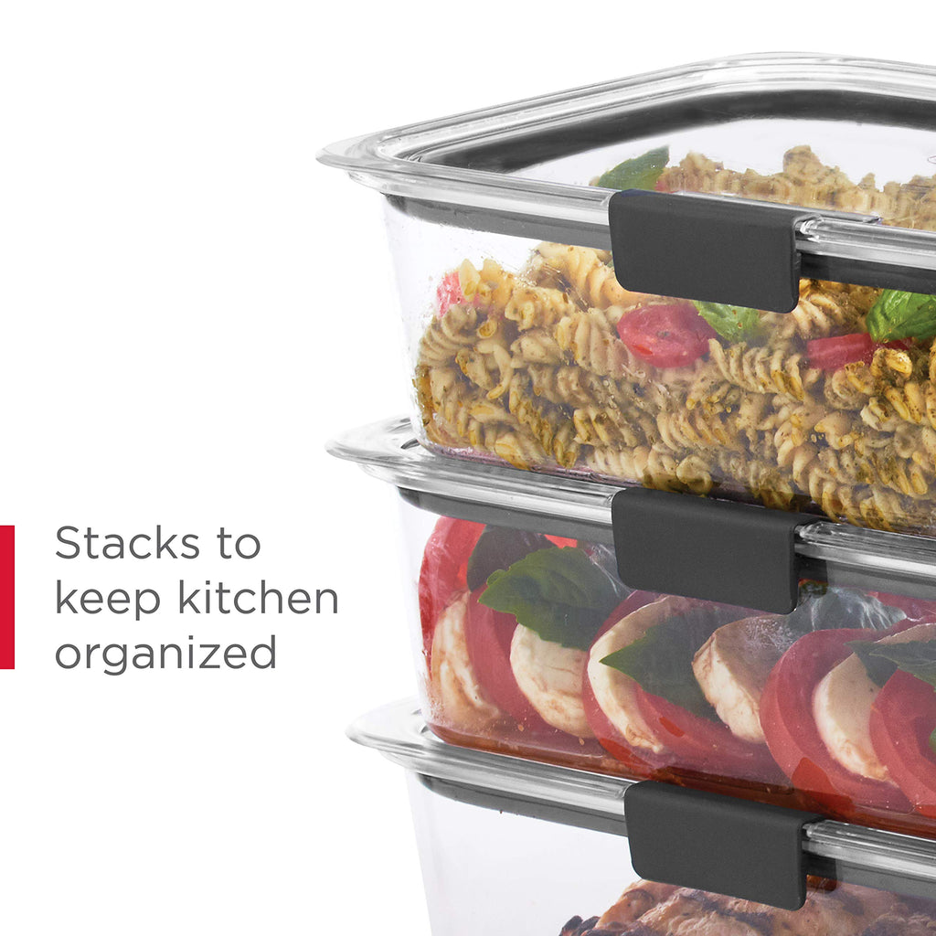 Rubbermaid Brilliance Meal Prep Containers, 2-Compartment Food Storage Containers, 2.85 Cup