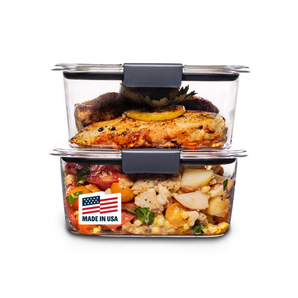 Rubbermaid Brilliance Meal Prep Containers, 2-Compartment Food Storage Containers, 2.85 Cup