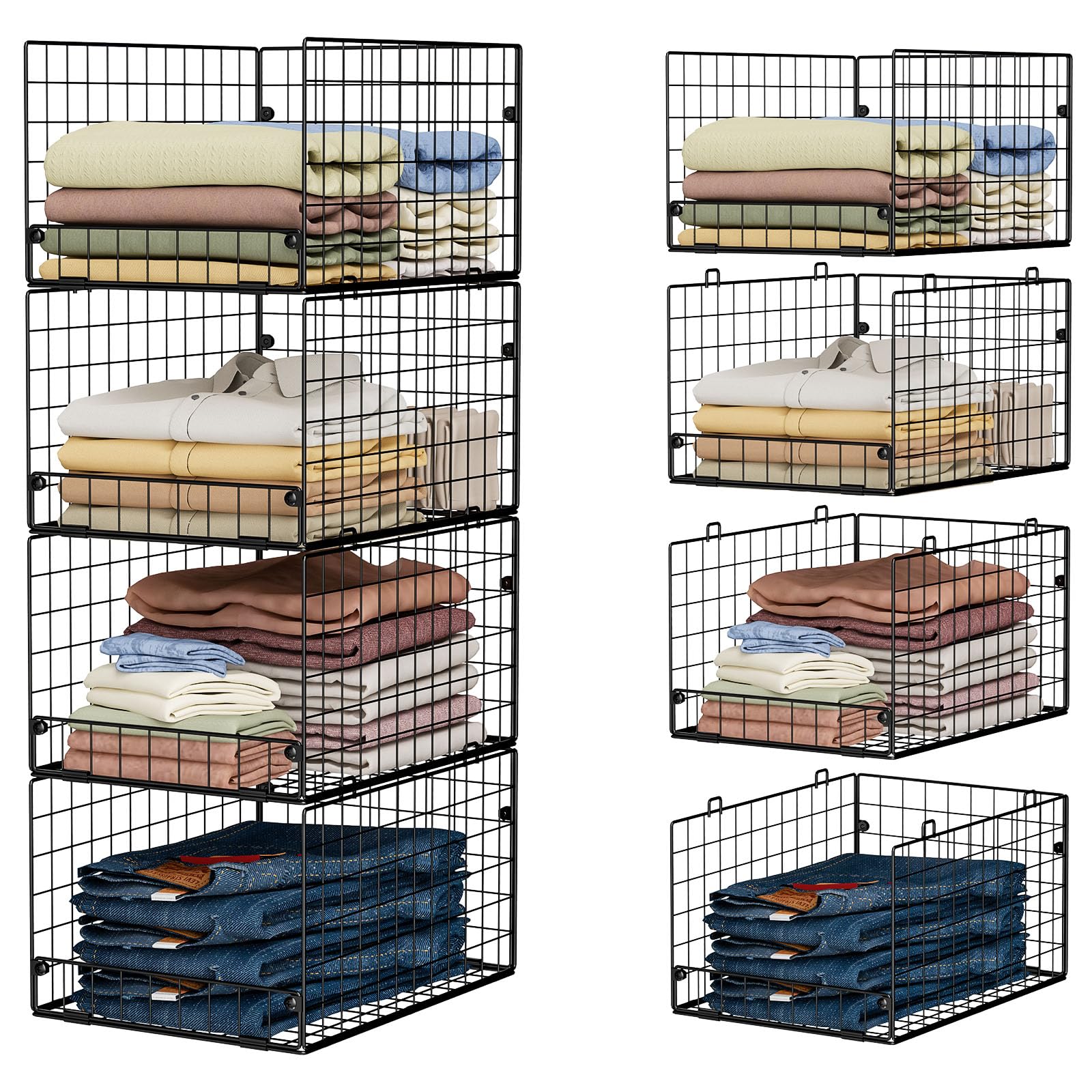 Yociyoga Stackable Closet Shelf Organizer