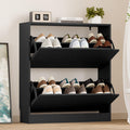 BORNOON Shoe Cabinet, Slim Narrow Shoe Storage Cabinet, Freestanding Shoe Organizer with Adjustable & Removable Shelves, Top Display Shelf for Entryway, Hallway, Foyer, Closet